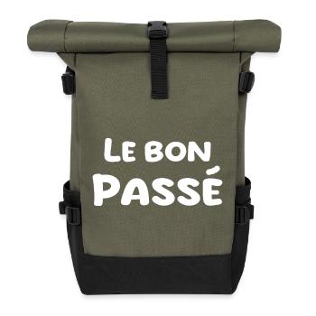 Nostalgie für die Vergangenheit - Rolltop Rucksack - Olive/Schwarz - Vorne