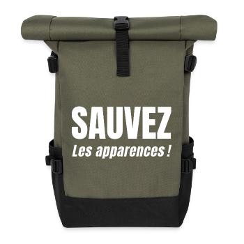 RETTET DEN SCHEIN! - Rolltop Rucksack - Olive/Schwarz - Vorne