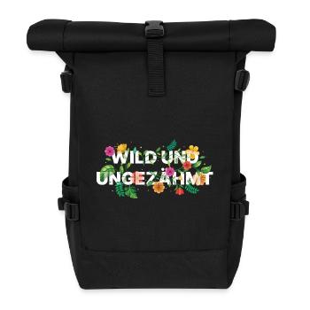Sauvages et indomptés – Dicton des tendances florales - Sac à dos roll top - noir - Devant