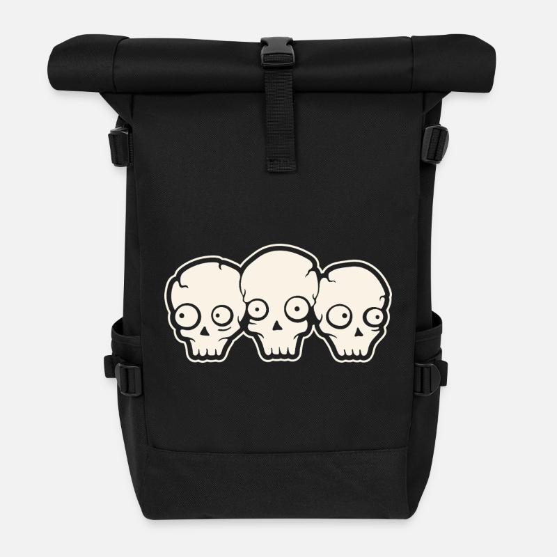 Totenkopf - Rolltop Rucksack - Schwarz