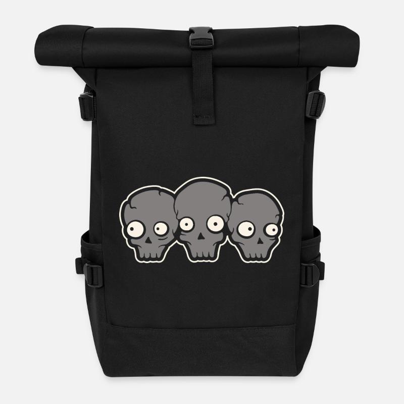 Totenkopf - Rolltop Rucksack - Schwarz