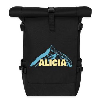 Geschenk für Alicia - Rolltop Rucksack - Schwarz - Vorne