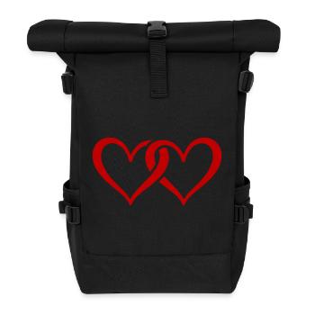 Herzen Symbol - Rolltop Rucksack - Schwarz - Vorne