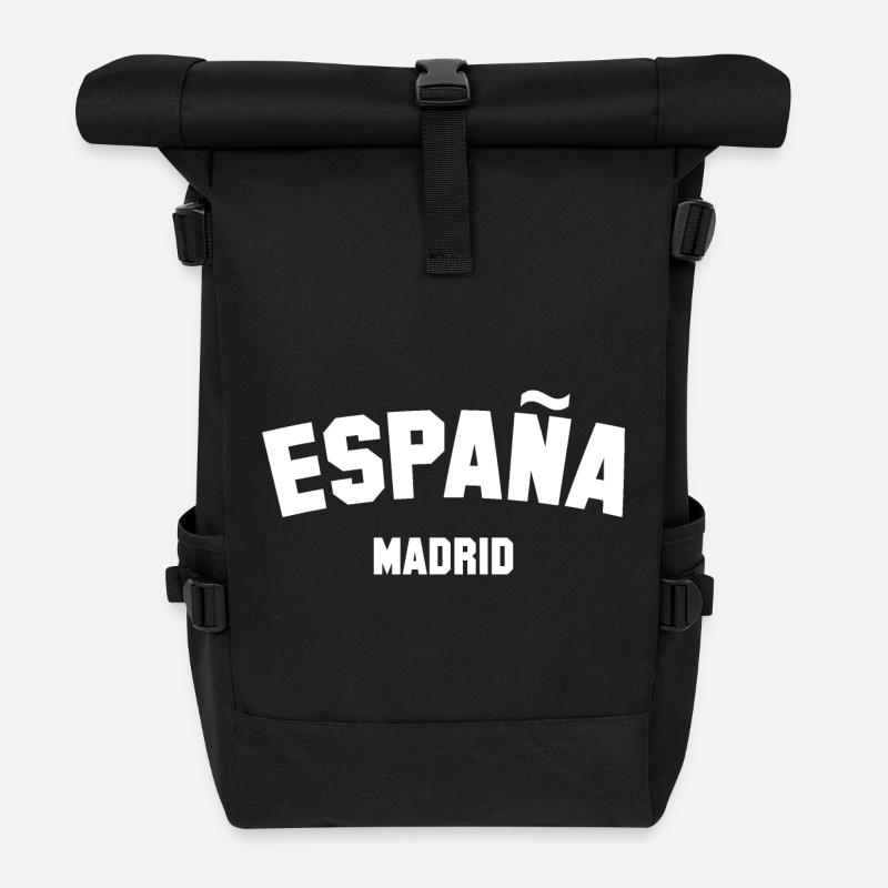 MADRID Espana Spanien - Rolltop Rucksack - Schwarz