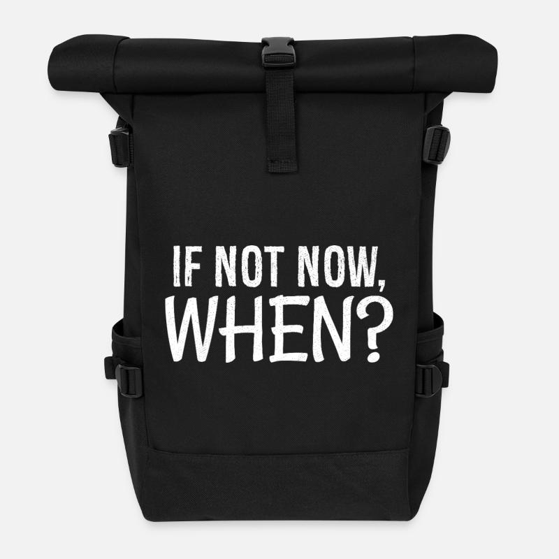 If not now when - Roll Top Backpack - black