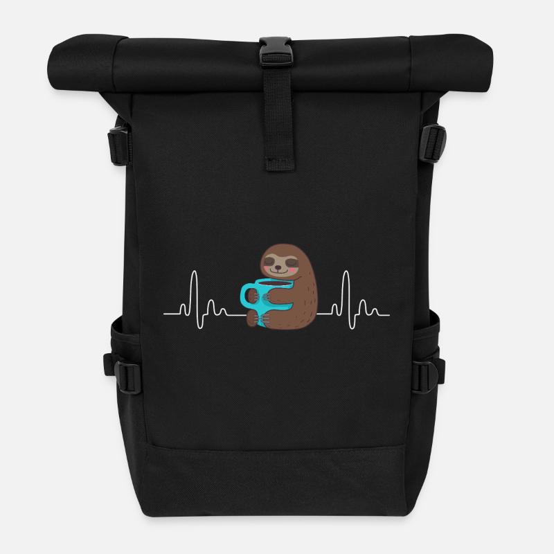I love coffee t shirt coffee time sholt - Sac à dos roll top - noir