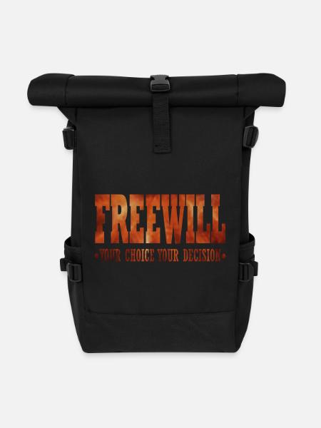 FreeWill - Roll Top Backpack - black