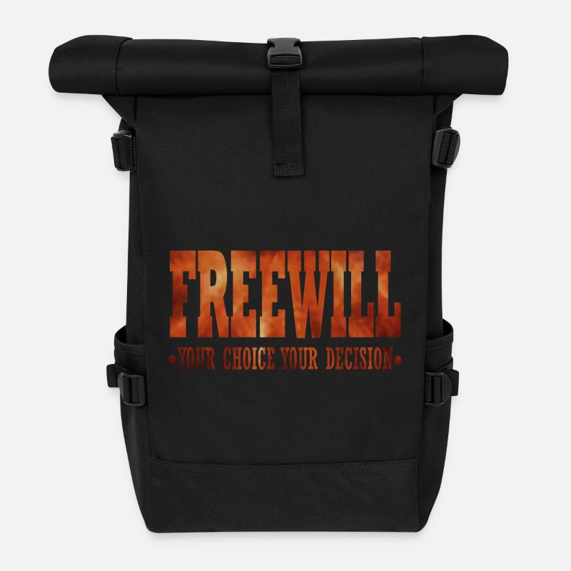 FreeWill - Roll Top Backpack - black