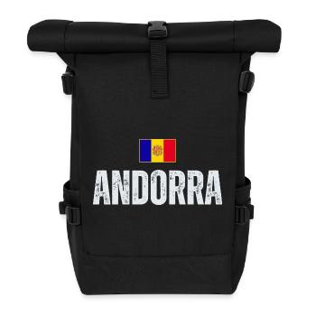 Flag of Andorra, Andorran pride - Roll Top Backpack - black - Front