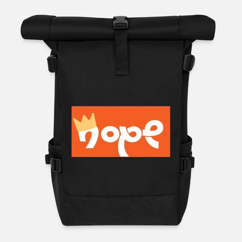 Nope Wreath Merry Logo - Roll Top Backpack - black