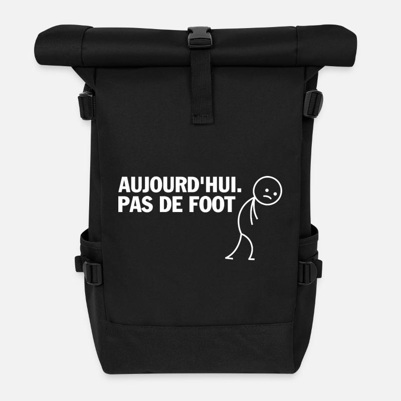 Heute kein Fußball - Rolltop Rucksack - Schwarz