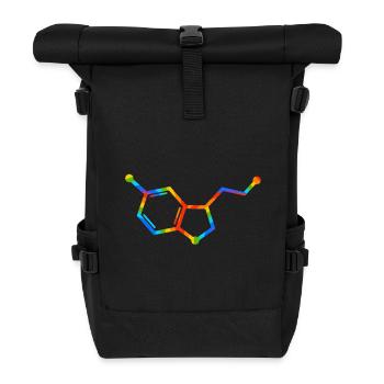 Regenbogenmolekülgeometrie – Seratonin - Rolltop Rucksack - Schwarz - Vorne