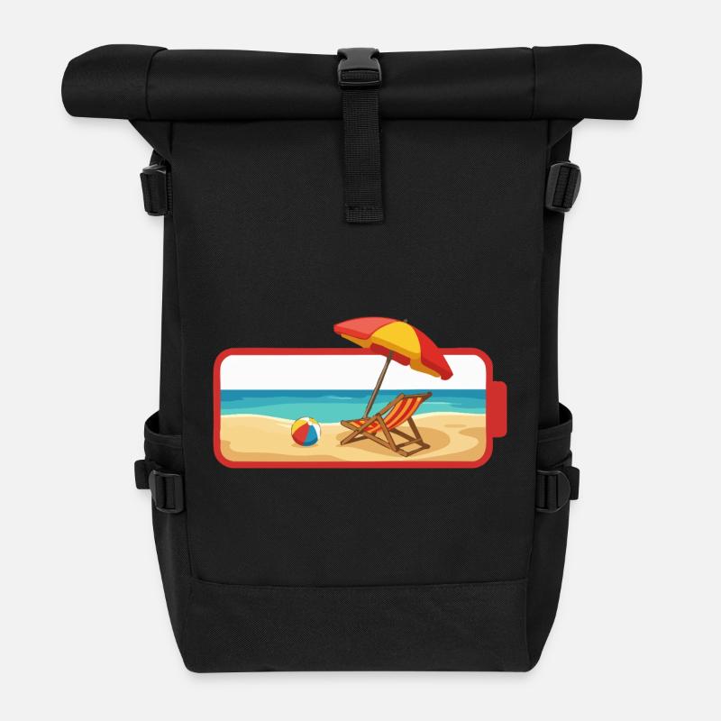 Sommer-Strandschirmstuhl - Rolltop Rucksack - Schwarz