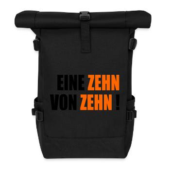 Zehn von Zehn - Komplimente - Rolltop Rucksack - Schwarz - Vorne