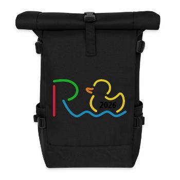 Rente 2026 - Ruhestand - Pension - Rolltop Rucksack - Schwarz - Vorne
