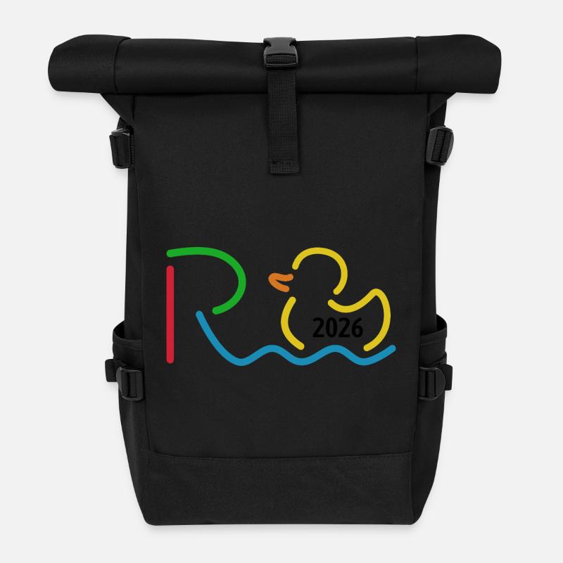 Rente 2026 - Ruhestand - Pension - Rolltop Rucksack - Schwarz