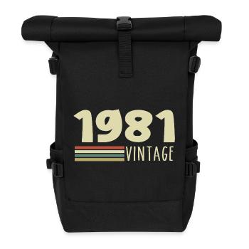 1981-Anniversary-1981-retro-1981 - Roll Top Backpack - black - Front