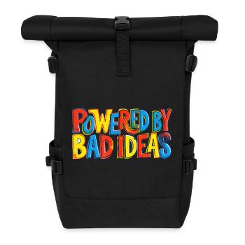 Powered-by-bad-ideas - Rolltop Rucksack - Schwarz - Vorne