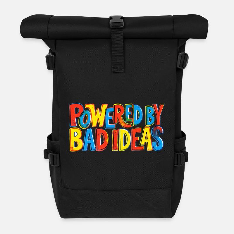 Powered-by-bad-ideas - Rolltop Rucksack - Schwarz