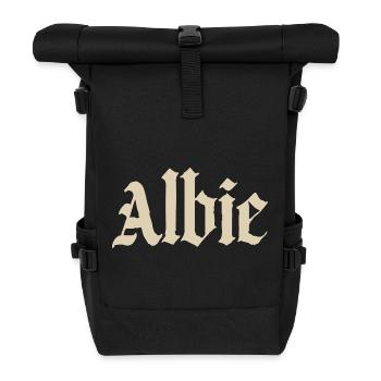 Albie Gothic Fracture Print - Roll Top Backpack - black - Front