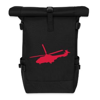 helicopter - Roll Top Backpack - black - Front