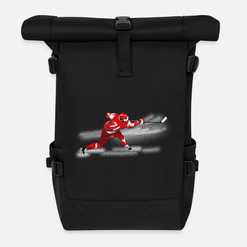 Eishockey - Rolltop Rucksack - Schwarz