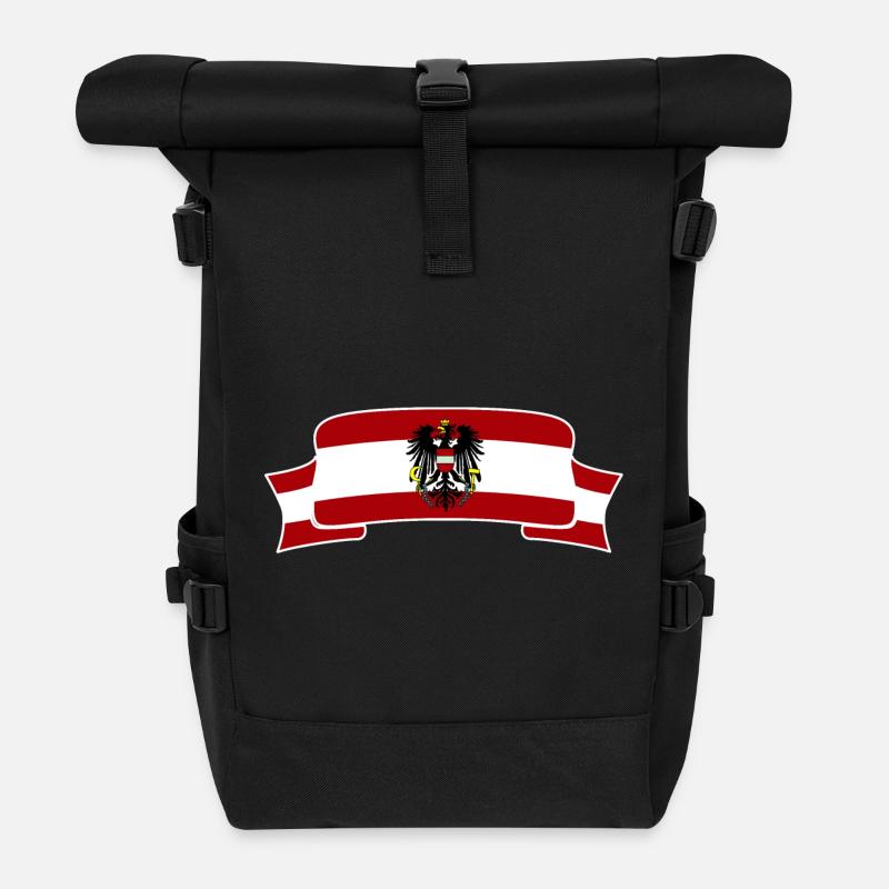 Österreich - Rolltop Rucksack - Schwarz
