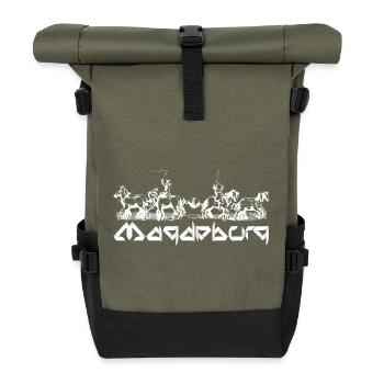 Magdeburg - Guericke Halbkugel Experiment - Rolltop Rucksack - Olive/Schwarz - Vorne