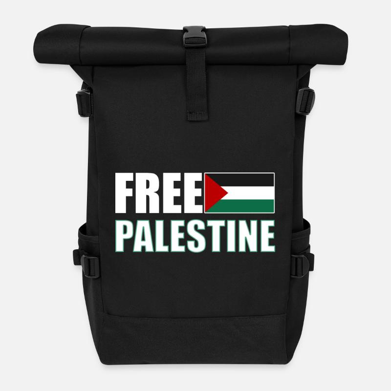 Free Palestine - Sac à dos roll top - noir