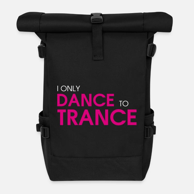 I Only Dance To Trance (rose) - Sac à dos roll top - noir