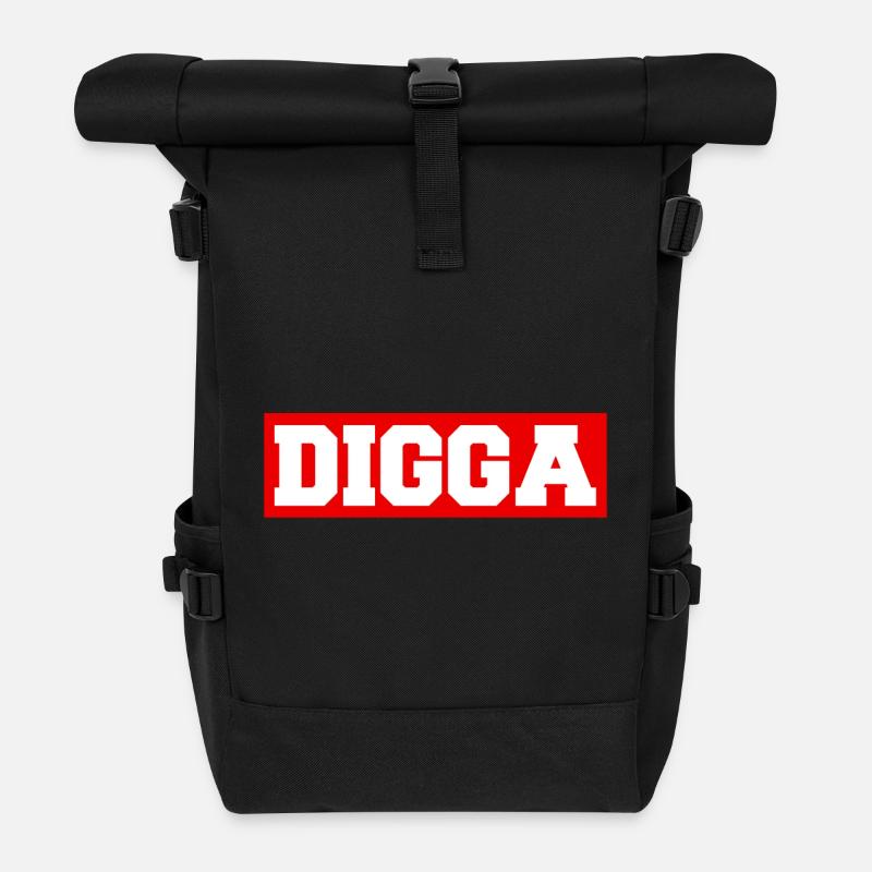Digga - Rolltop Rucksack - Schwarz