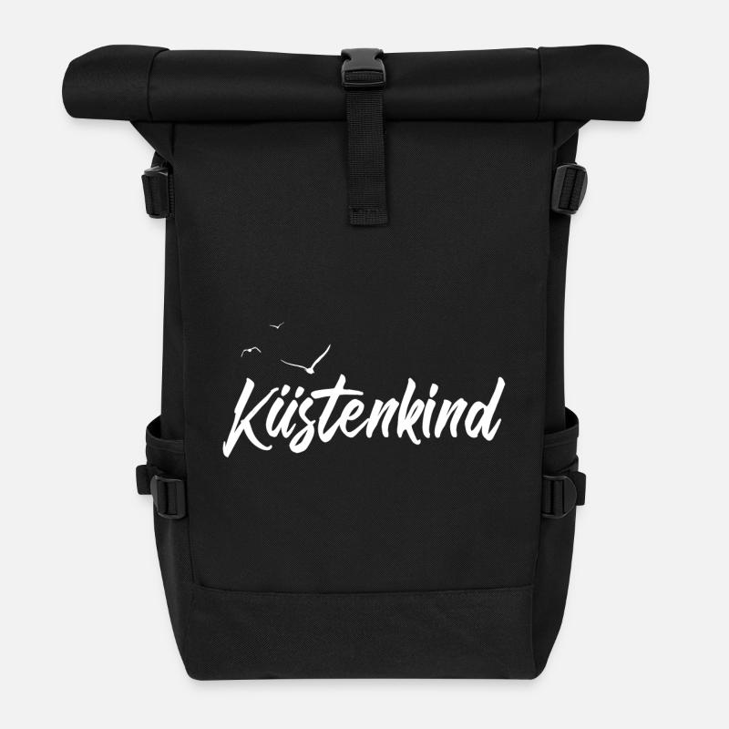 Meer Möwen Küstenkind - Rolltop Rucksack - Schwarz