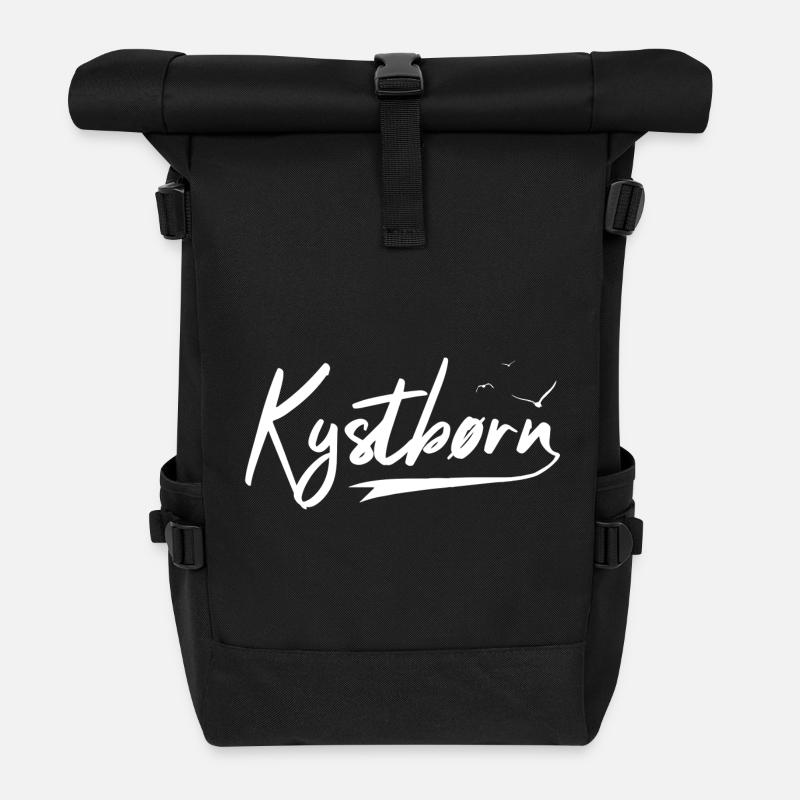 Kystbørn - Küstenkind - Rolltop Rucksack - Schwarz