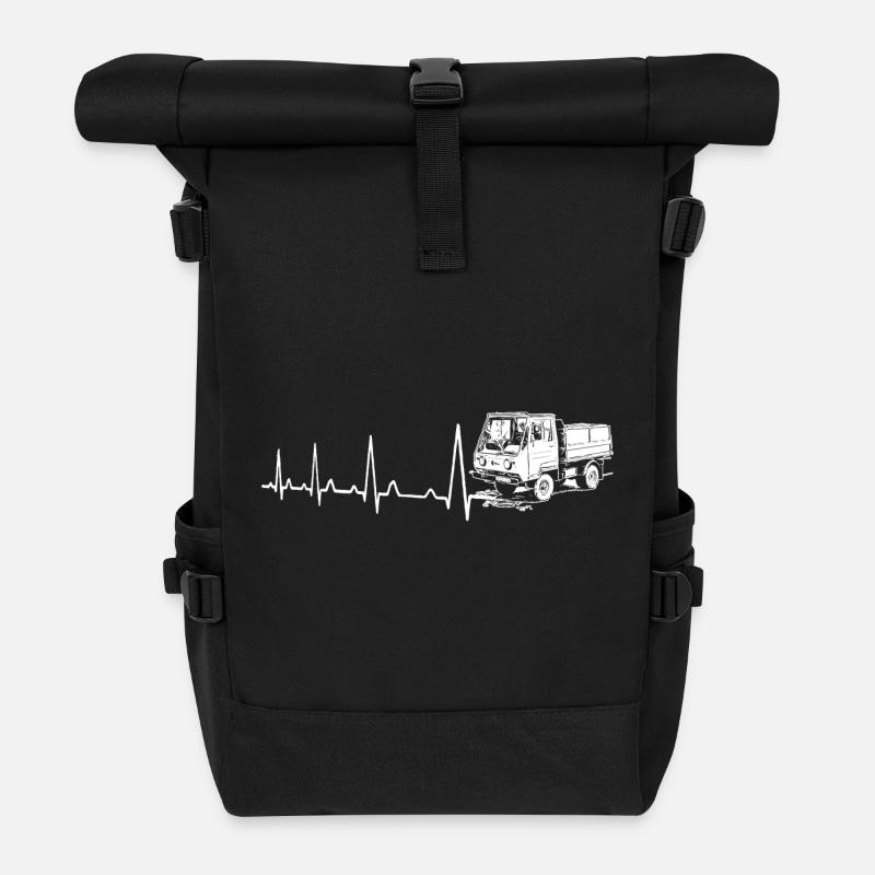 Herzschlag - Multicar M25 - Rolltop Rucksack - Schwarz