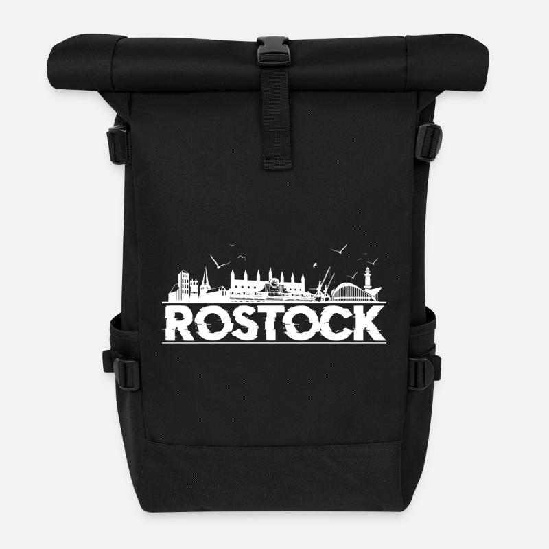 Rostock Silhouette - Rolltop Rucksack - Schwarz