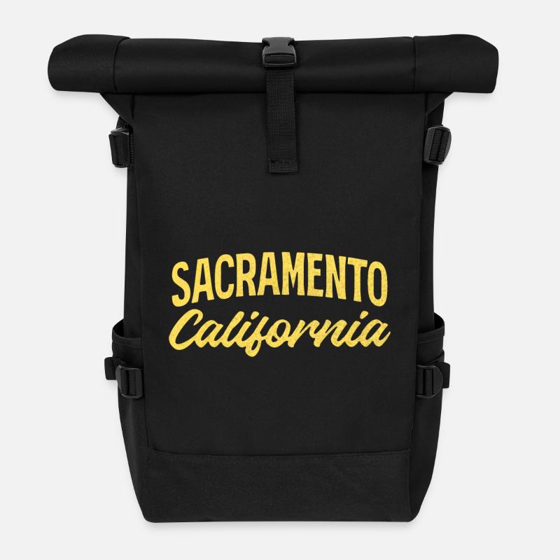 Scripture Sacramento California Gold - Sac à dos roll top - noir