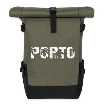Porto Portugal Beach Palms - Roll Top Backpack - olive/black - Front