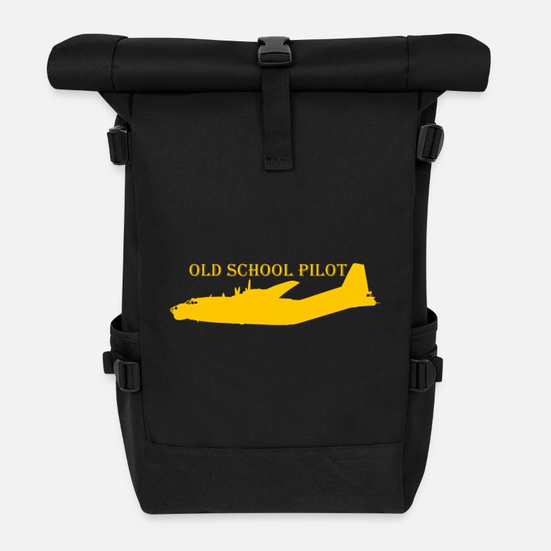old school pilot An-12 - Rolltop Rucksack - Schwarz
