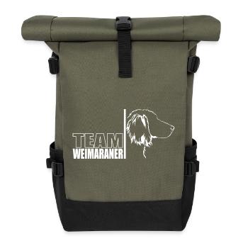 TEAM Weimaraner Chien à poil long Chien Wilsigns - Sac à dos roll top - olive/noir - Devant
