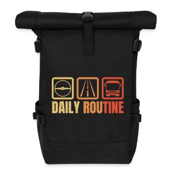 Busfahrer Tagesablauf - Rolltop Rucksack - Schwarz - Vorne