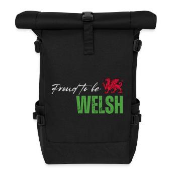 Stolzer Waliser, ich liebe Wales - Rolltop Rucksack - Schwarz - Vorne