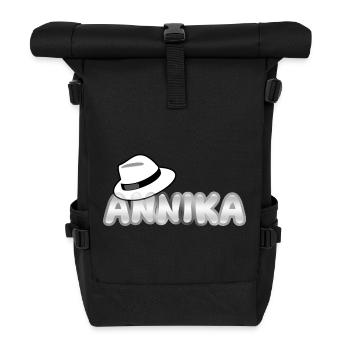 Geschenk für Annika - Rolltop Rucksack - Schwarz - Vorne