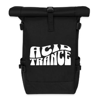 Acid Trance Bold Psychedelic Typography - Roll Top Backpack - black - Front