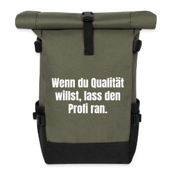 Affiche de faute de frappe de qualité professionnelle - Sac à dos roll top - olive/noir - Devant
