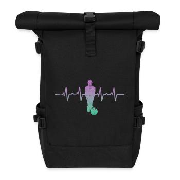Tischfußball Herzschlag - Rolltop Rucksack - Schwarz - Vorne