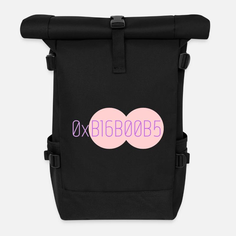 0xB16B00B5 Leetspeak  - Rolltop Rucksack - Schwarz