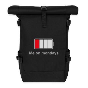 Low Battery Mondays – Low Energy Mood - Roll Top Backpack - black - Front