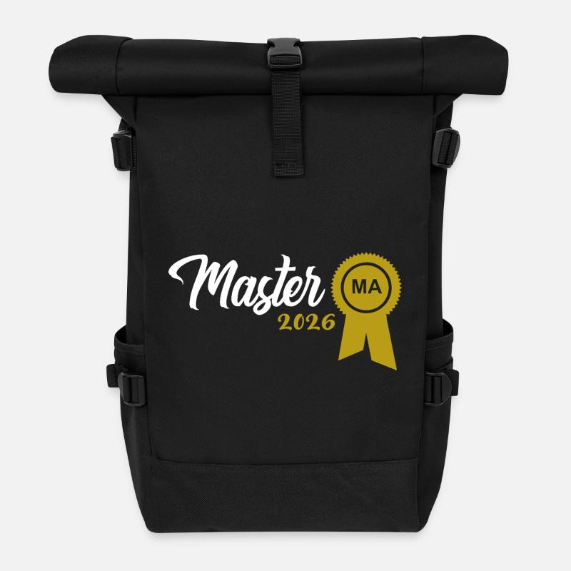 Master bestanden 2026 Promotion Sponsion - Rolltop Rucksack - Schwarz