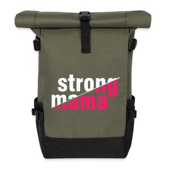 Starkes Mama-Hemd - Rolltop Rucksack - Olive/Schwarz - Vorne
