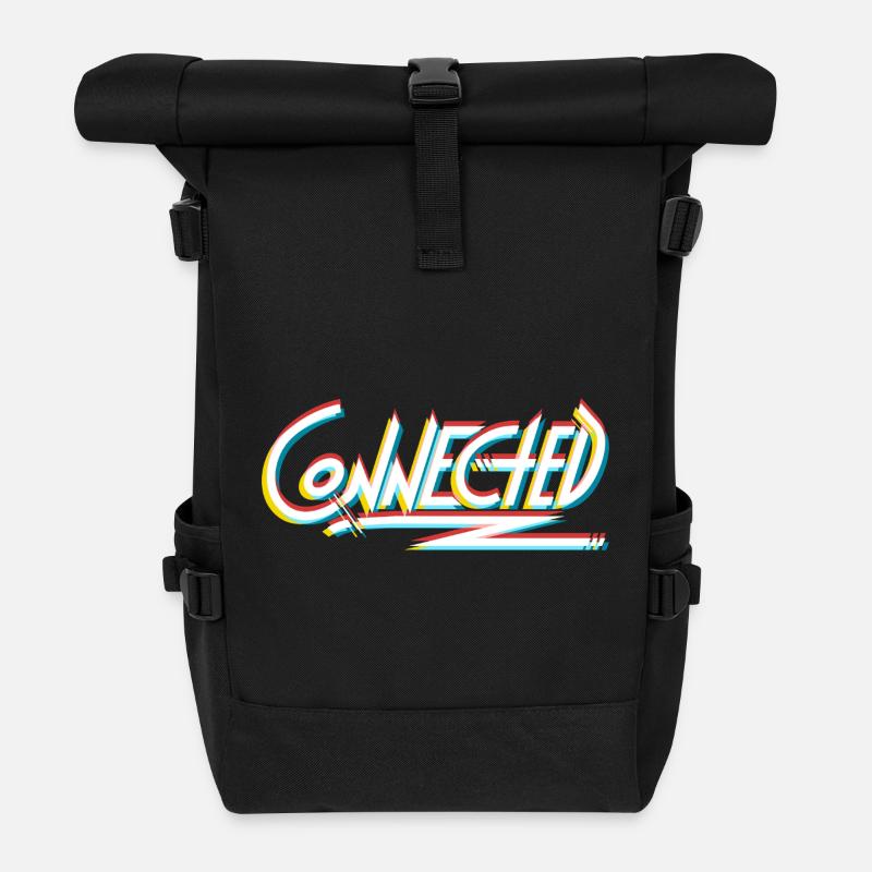 Connected_white_prism - Sac à dos roll top - noir
